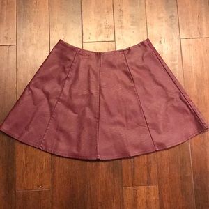 Faux Leather Skater Skirt
